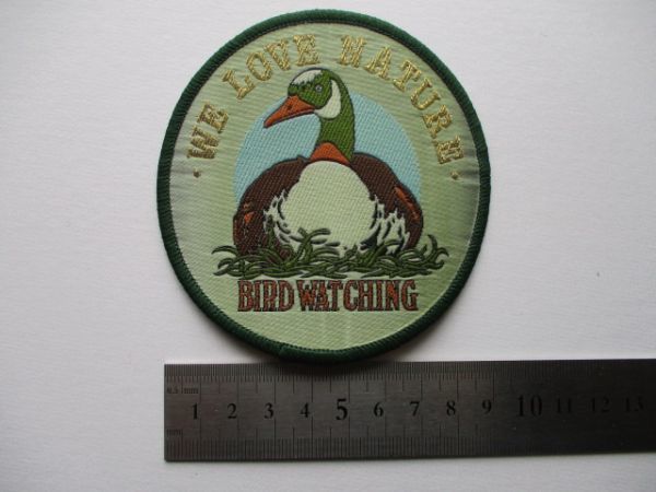 80s WE LOVE NATURE『BIRD WATCHING』ワッペン/鴨かもカモ鳥バードウォッチング野鳥OUTDOOR自然を愛すPATCHアップリケ V194_画像8