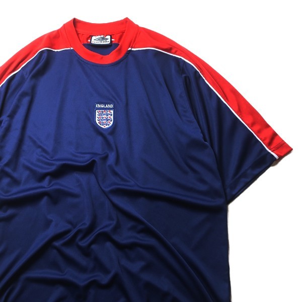 激レアUMBROアンブロ90sゲームシャツ半袖ユニフォーム古着イングランド黒L-
