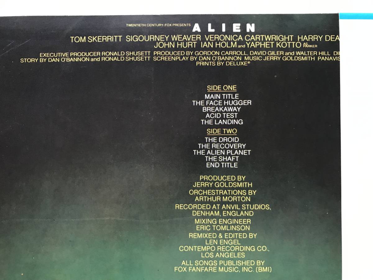  domestic record with belt / Jerry Goldsmith / Alien / Alien / FML-120, 1979 / Lionel Newman, The National Philharmonic Orchestra*