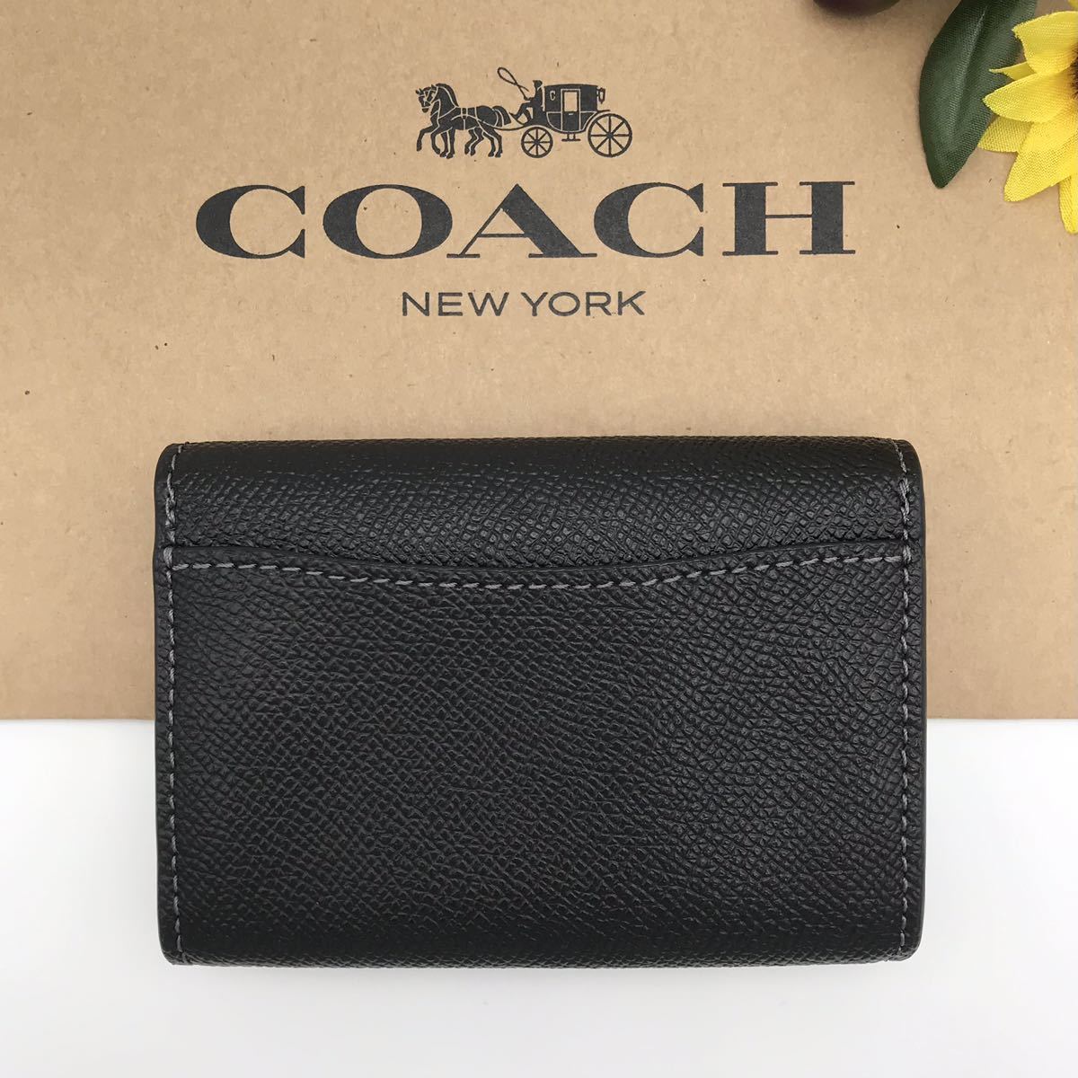 COACH 大人気 フラップ カードケース ブラック フラグメントケース