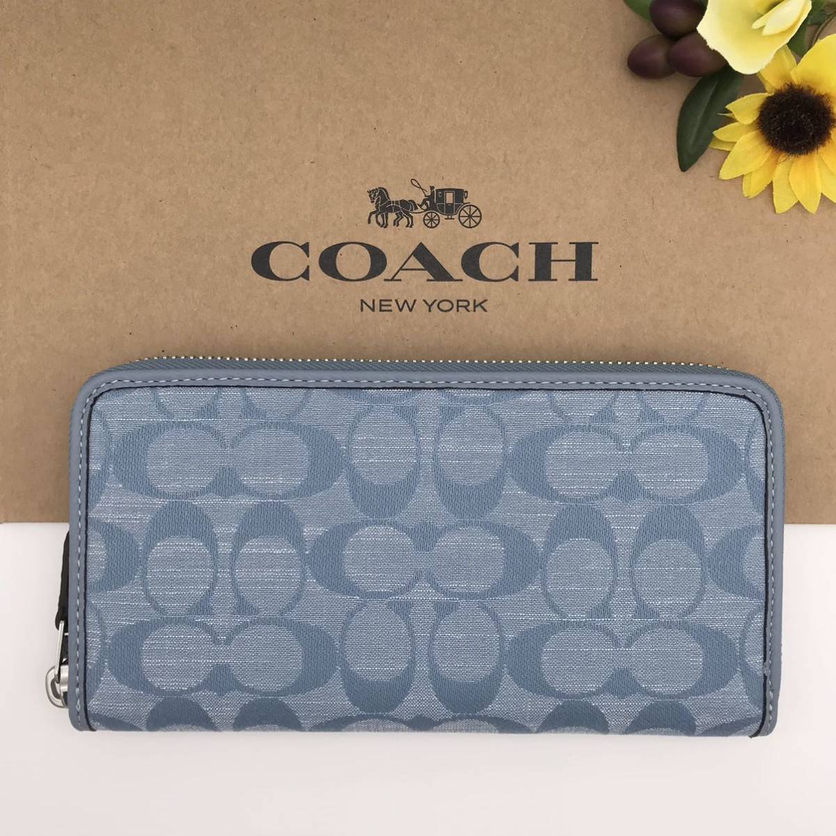 COACH 長財布 ☆大人気☆ アコーディオン ウォレット シグネチャー