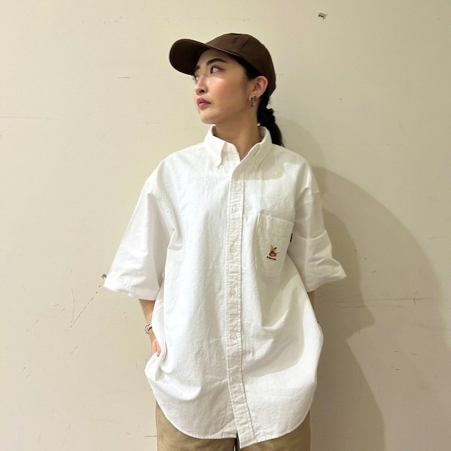 最安価格 / MARKGONZALES BY isNt）ART it TE/（What ゴンバト刺繍ビッグシャツ 2H8-13887　Lサイズ (06)ホワイト Lサイズ