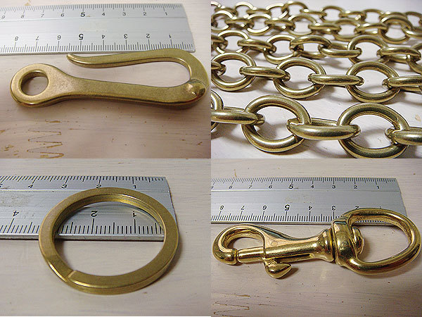  латунь ( латунь ) цепочка для бумажника gotsu. длина примерно 62cm длина регулировка возможность 