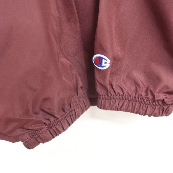  size 2XL Champion pull over fender -do jacket half Zip f-ti- bordeaux print Champion old clothes Vintage 3M2208