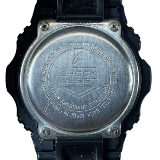 【稼働品】 CASIO カシオ G-SHOCK 時計 DW-5750 デジタル クォーツ 腕時計 海外モデル 20気圧 防水 ロゴ 樹脂 ブラック 黒_画像7