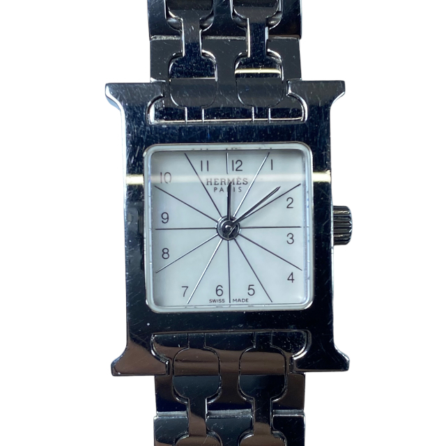 HERMES エルメス 時計 腕時計 Hウォッチ ミニ HH1.110 SS ホワイト