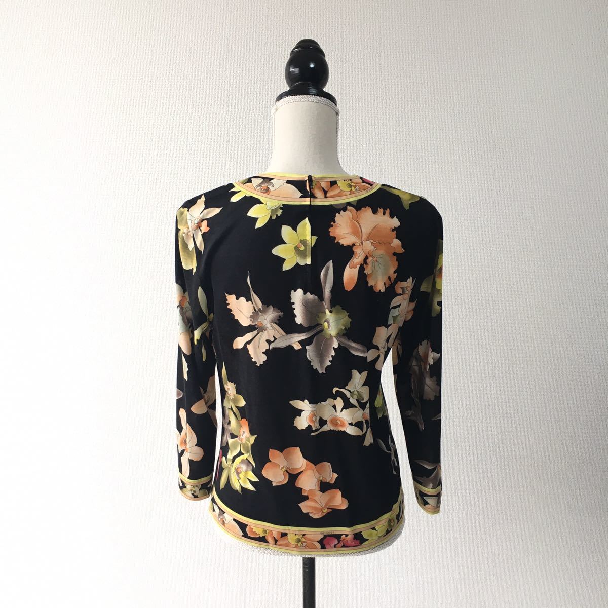 美品 LEONARD レオナール 花柄 シルクウール カットソー 送料無料