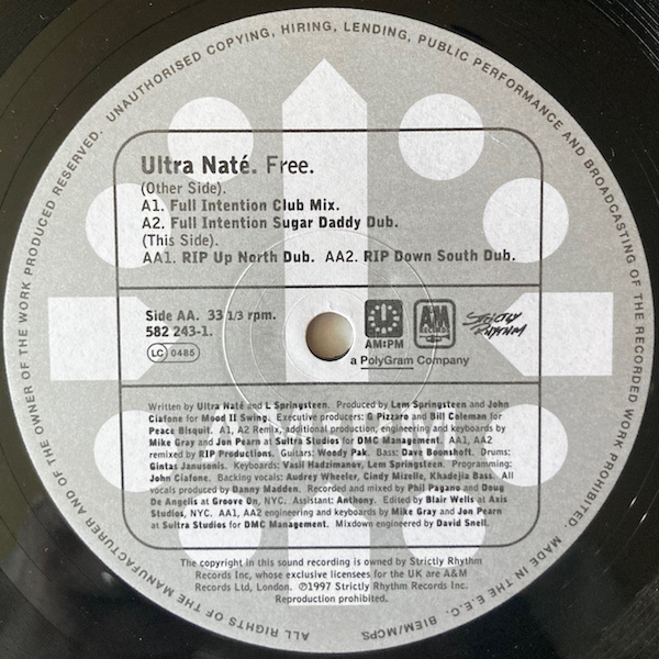 【UK / 12inch】 ULTRA NATE / Free 【Full Intention / 582 243-1】の画像3