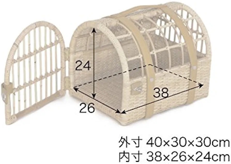 【新品未使用】天然ラタン製 ペットキャリー 籐 小動物 かご_画像8