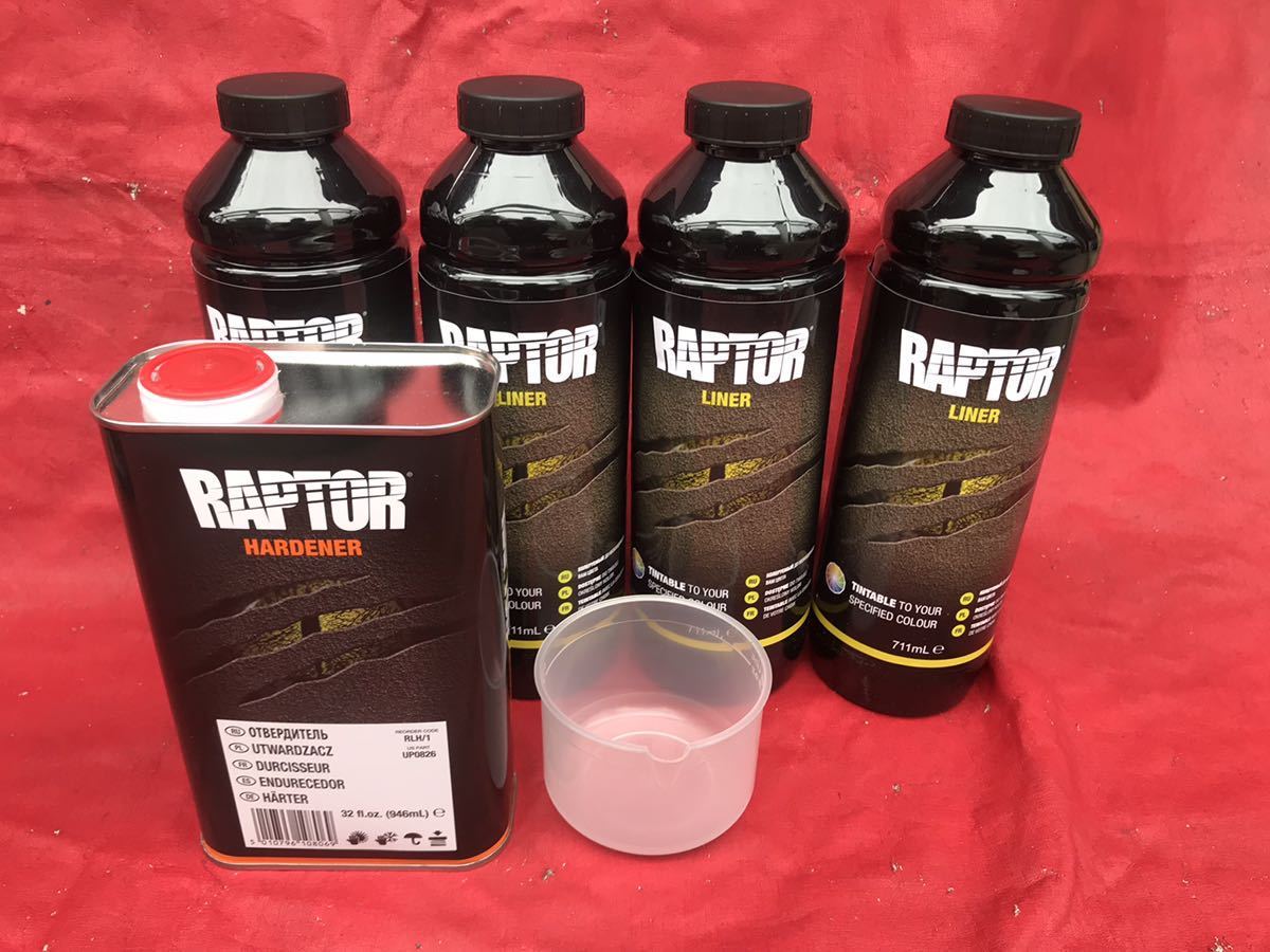 正規輸入品!U-POL製のラプターライナー ティンタブル4L セット RAPTOR