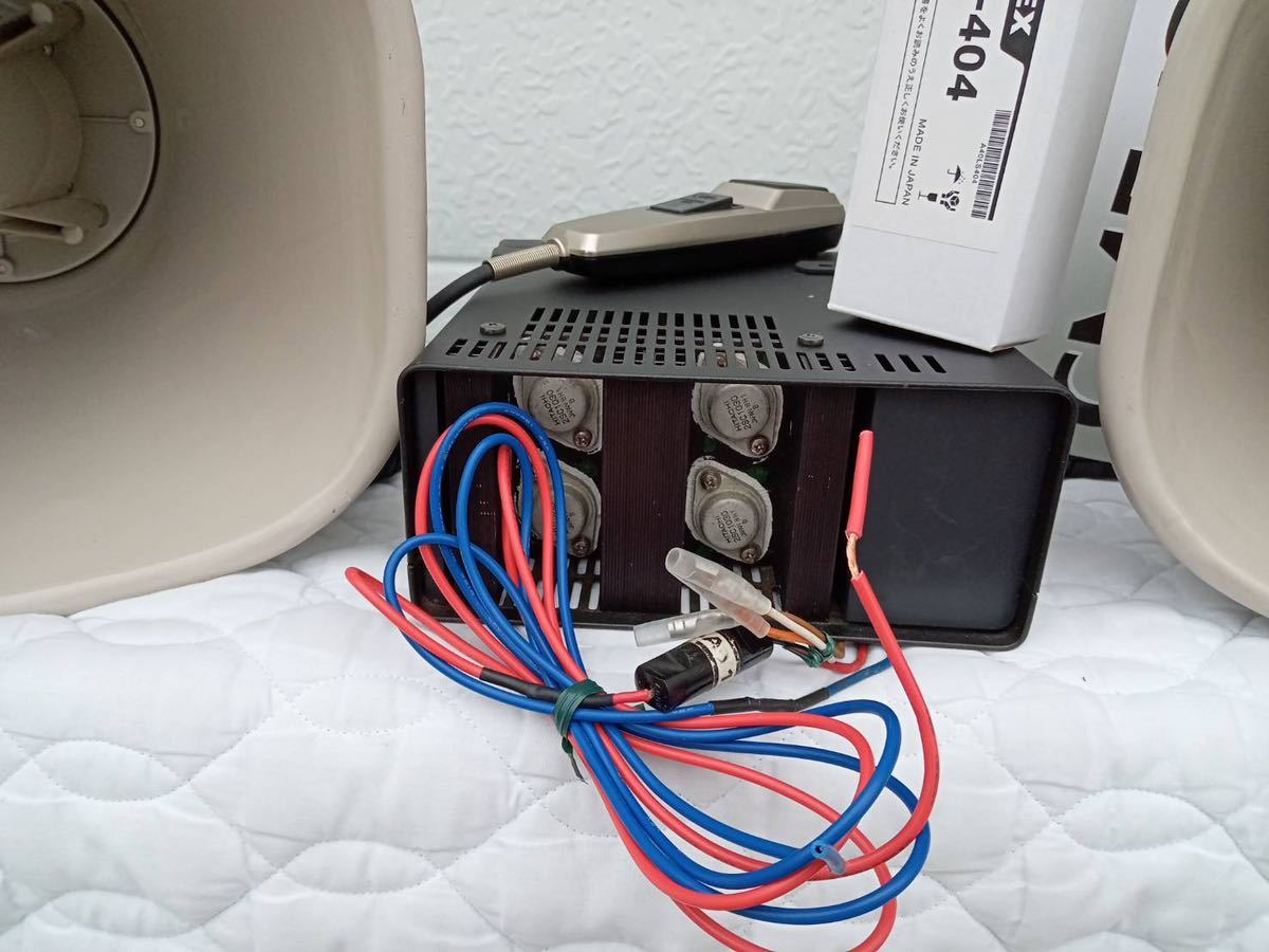 TOA 車載スピーカー70Wアンプ60W 選挙 広報 マイク2本 UNI-PEXコードLS