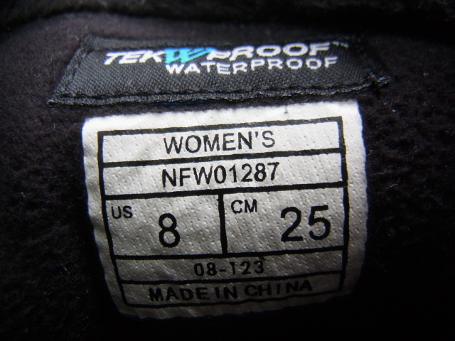 ノースフェイス THE NORTH FACE WATERPROOF スノーブーツ 25cm レディース ボア 黒系 USED _画像4