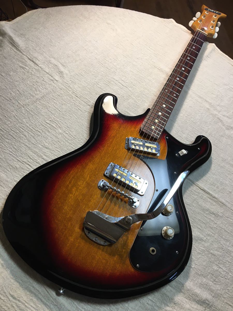 希少 即決 Heit Deluxe Teisco製 モズライト風ビザールギター Gold Foil pickups×2 60's 希少 即決 Heit Deluxe Teisco製 モズライト風ビザールギター Gold Foil pickups×2 60's
