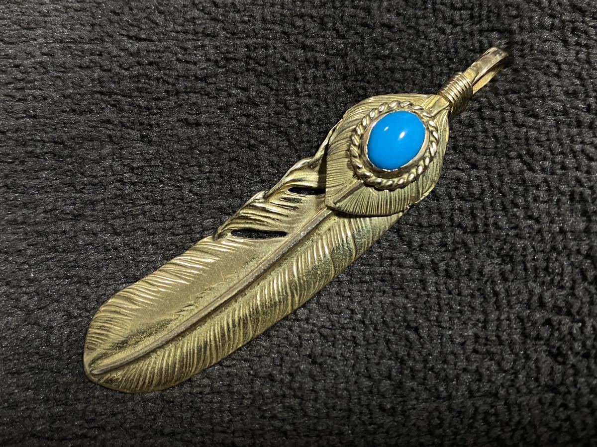 goro's ゴローズ 全金 上金 金縄ターコイズ付き 特大フェザー OLD 18k goro's ゴローズ 全金 上金 金縄ターコイズ付き 特大フェザー OLD 18k