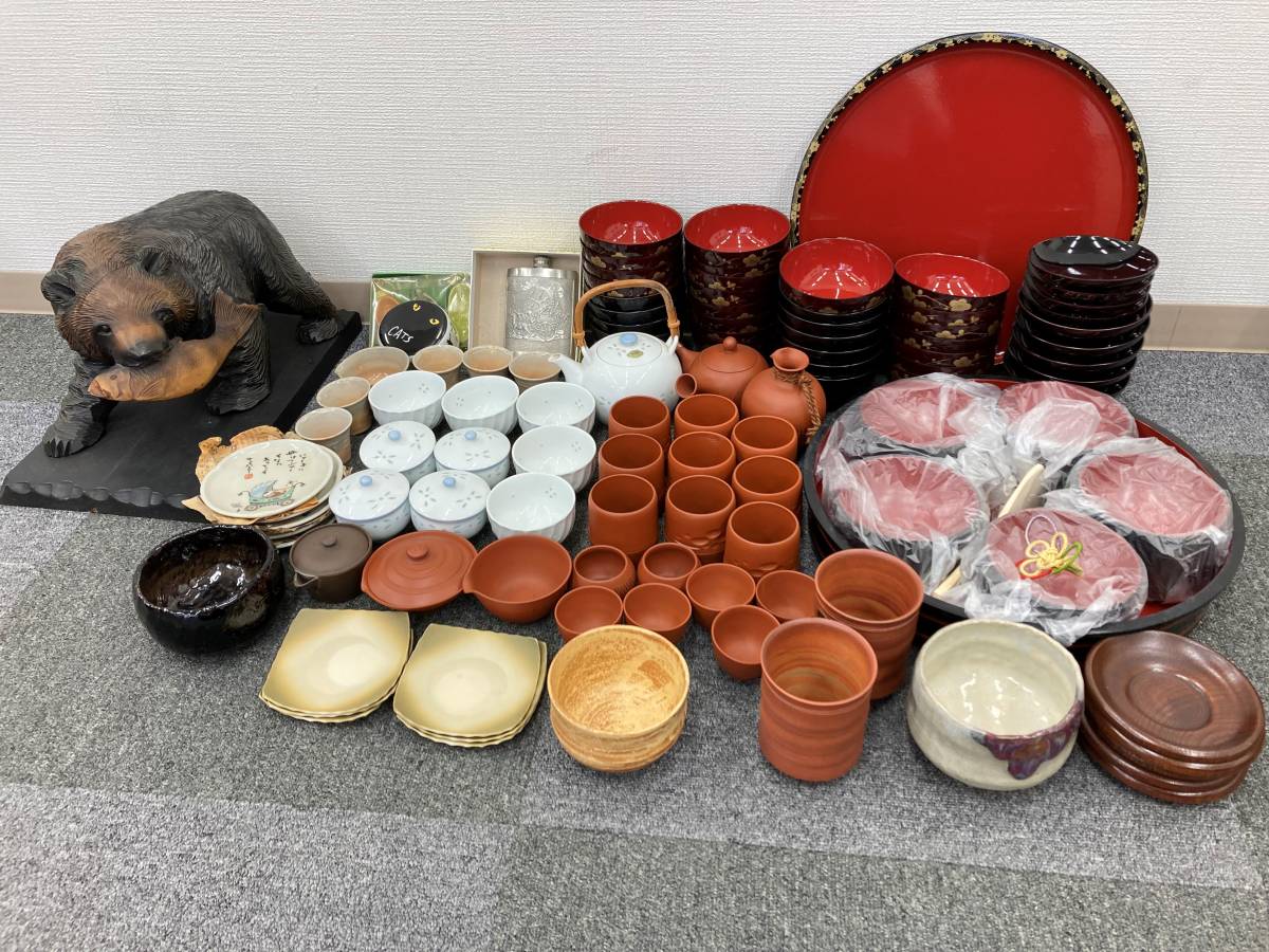 ◇骨董品 信楽焼 有田焼 常滑焼 工芸品 陶器 湯呑 木彫り 置物 お碗