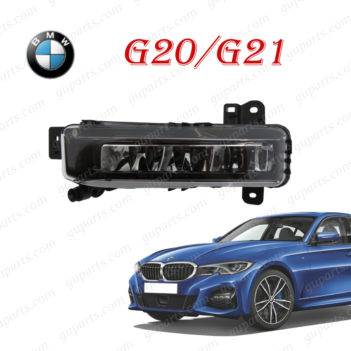 BMW 3 G20 G21 318i 320i 320d 330i 330e 2019～ 左 フォグ ライト LED フロント バンパー 63177433787の画像1
