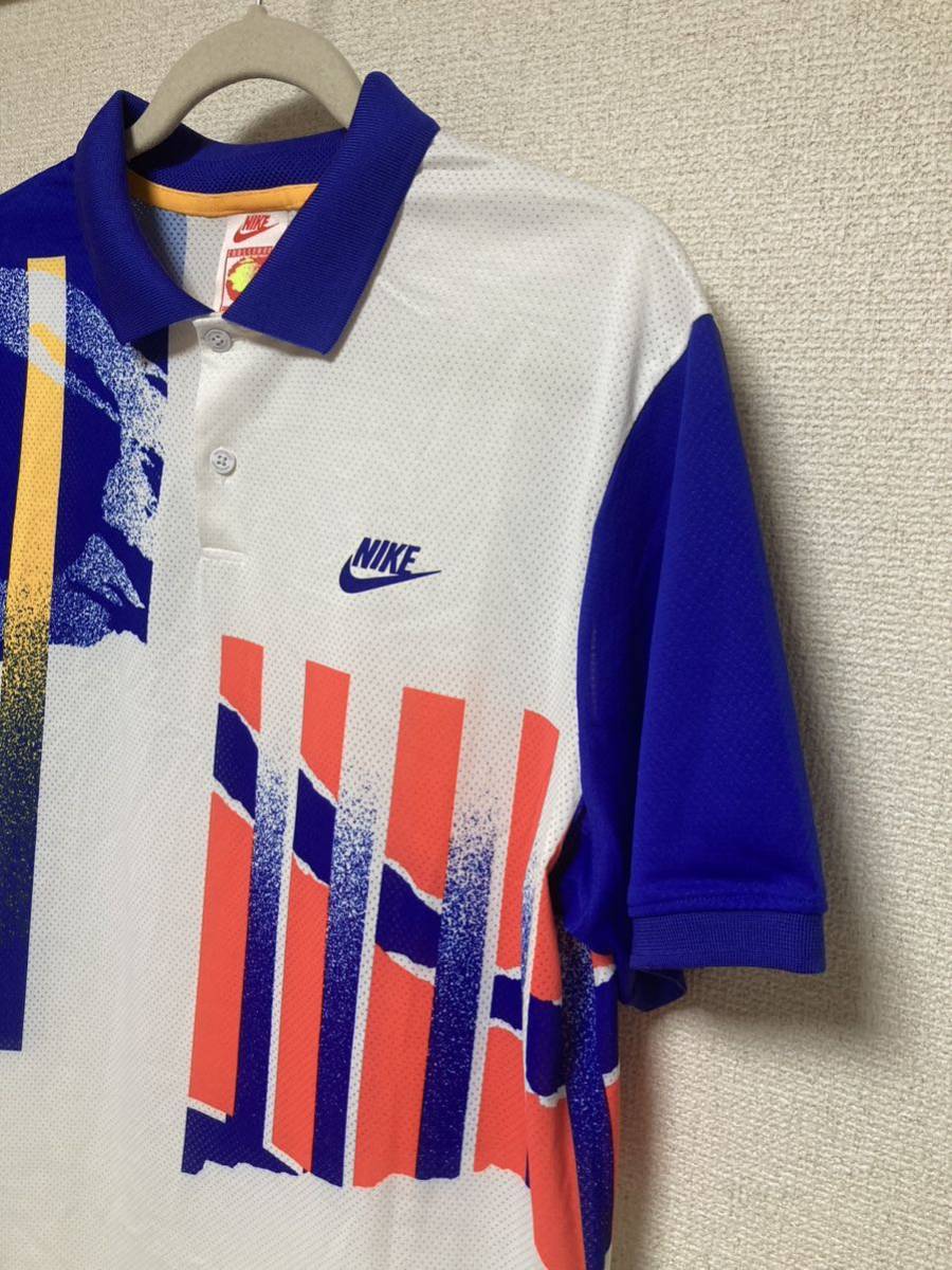 美品 NIKE ナイキ CHALLENGE COURT チャレンジコート ポロシャツ 復刻 メンズXL アンドレ・アガシ テニスウェア dri-fit  90s