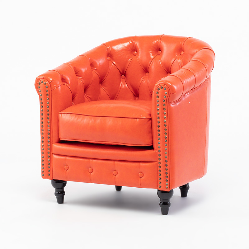  sofa sofa lounge sofa antique style Cesta - field 1 seater . sofa orange imitation leather PU leather vi n cent VL1P90K