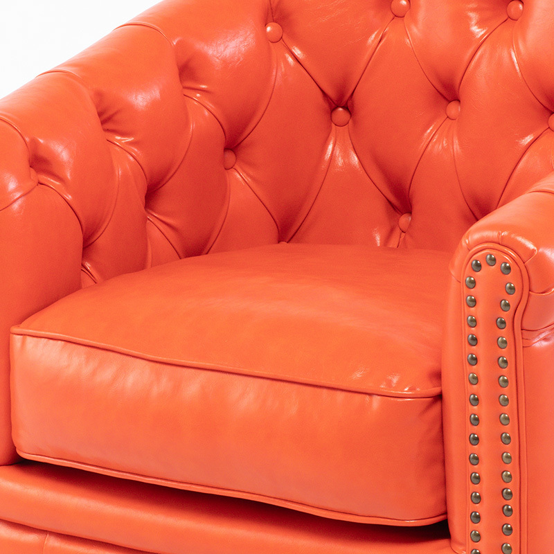  sofa sofa lounge sofa antique style Cesta - field 1 seater . sofa orange imitation leather PU leather vi n cent VL1P90K