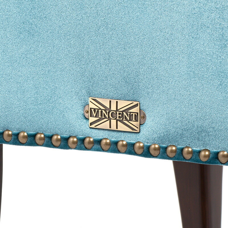 チェア ダイニングチェア ハイバックチェア アンティーク調 椅子 いす 木製 布地 ターコイズブルー 猫脚 英国 ヴィンセント 9014-5F251B_画像9