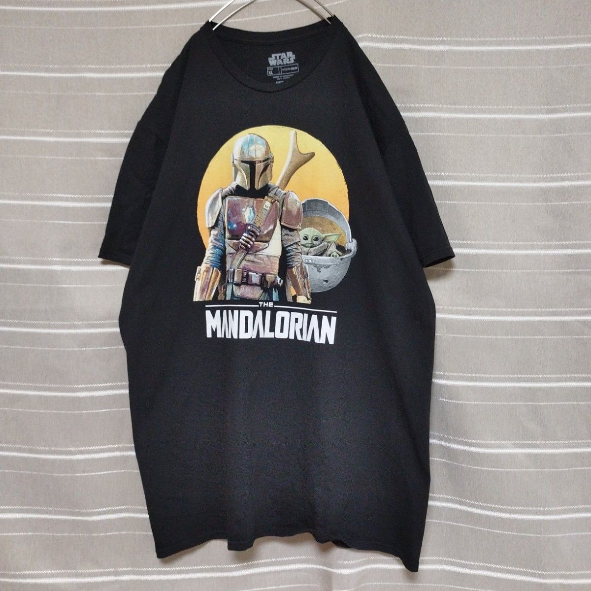 STARWARSマンダロリアンムービーTシャツtシャツベビーヨーダ映画XL黒 