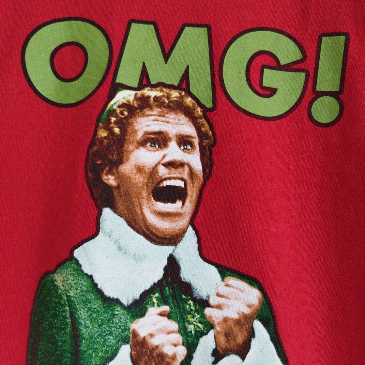 elfthemovieエルフムービーTシャツtシャツ映画人物US古着赤XLロゴ プリントTシャツ