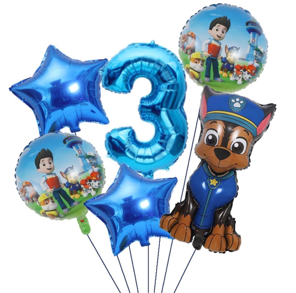 SALE パウパトロール チェイス 3歳 バルーン 風船 誕生日 新品未使用 特大 ビック 大きい風船 バースデー 星 
