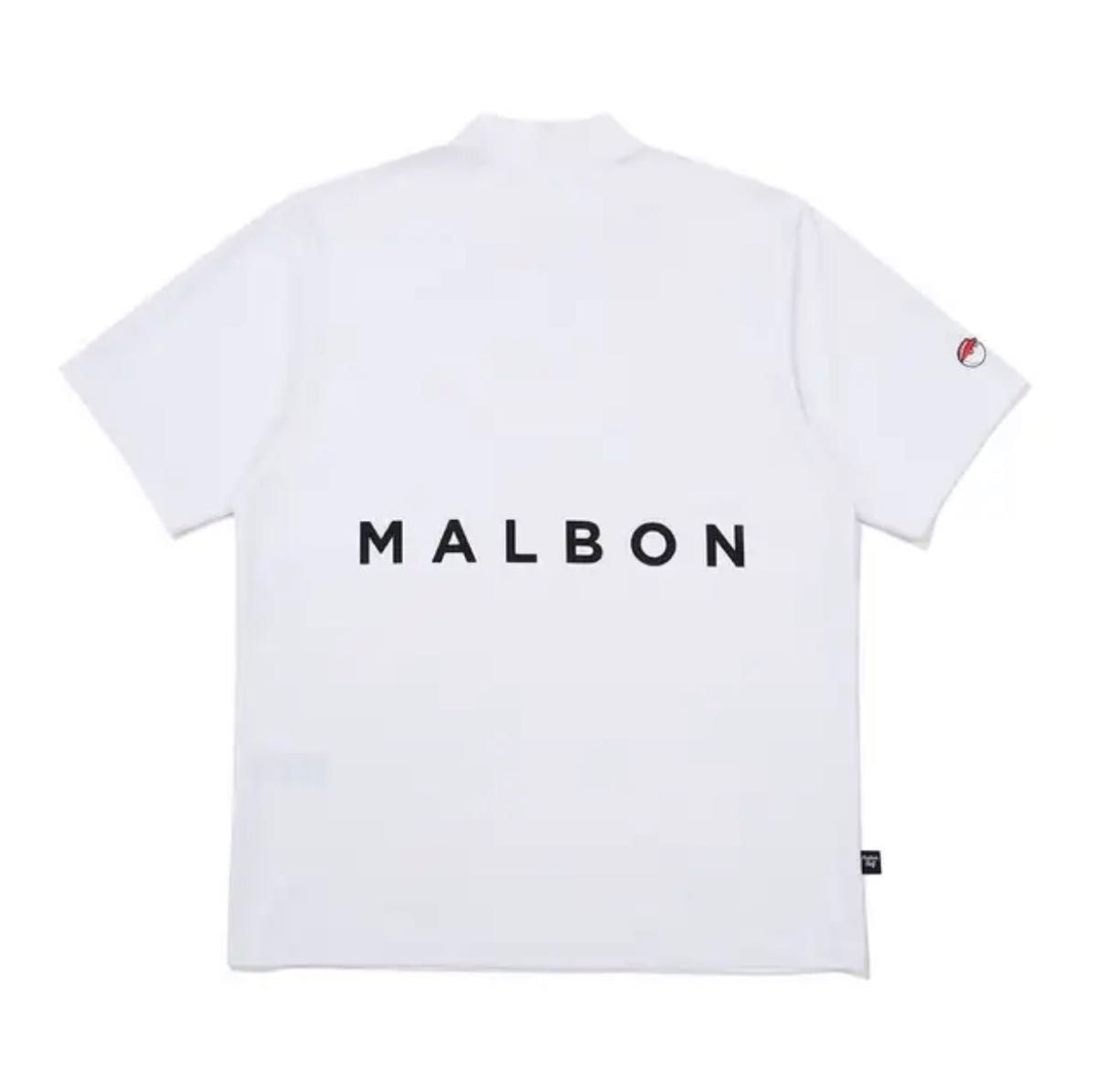 Malbongolf マルボンゴルフ モックネック Tシャツ 白 ホワイト XL 黒 ブラック ゴルフウェア 半袖 マルボン