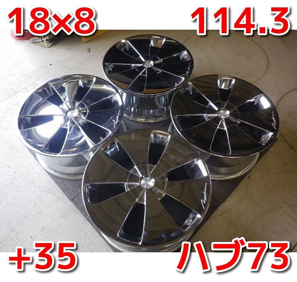 D.A.D ZUENGLEIN(ツェンレイン )♪18×8 PCD114.3 9H(4+5) +35 ハブ73♪ホイールのみ4本♪アルファード・ヴェルファイア等に！R506W1_画像1