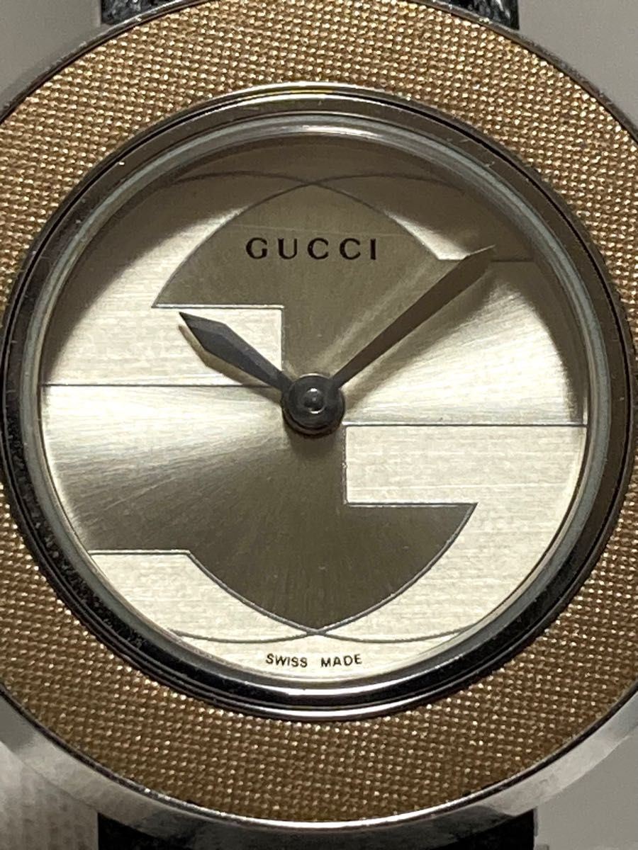 美品 GUCCI グッチ 電池&ベルト新品 レディース腕時計 チェンジベゼル