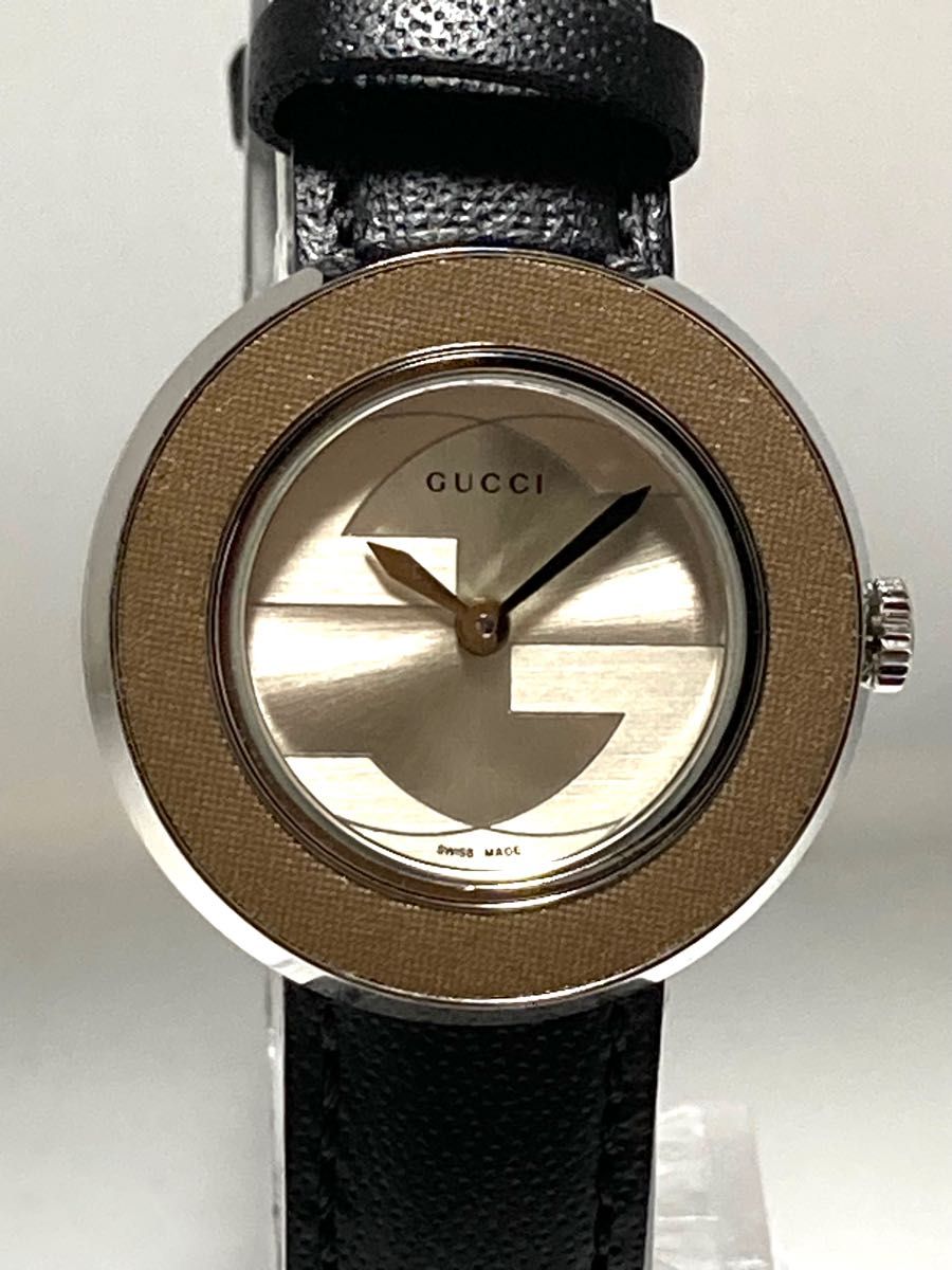 美品 GUCCI グッチ 電池&ベルト新品 レディース腕時計 チェンジベゼル