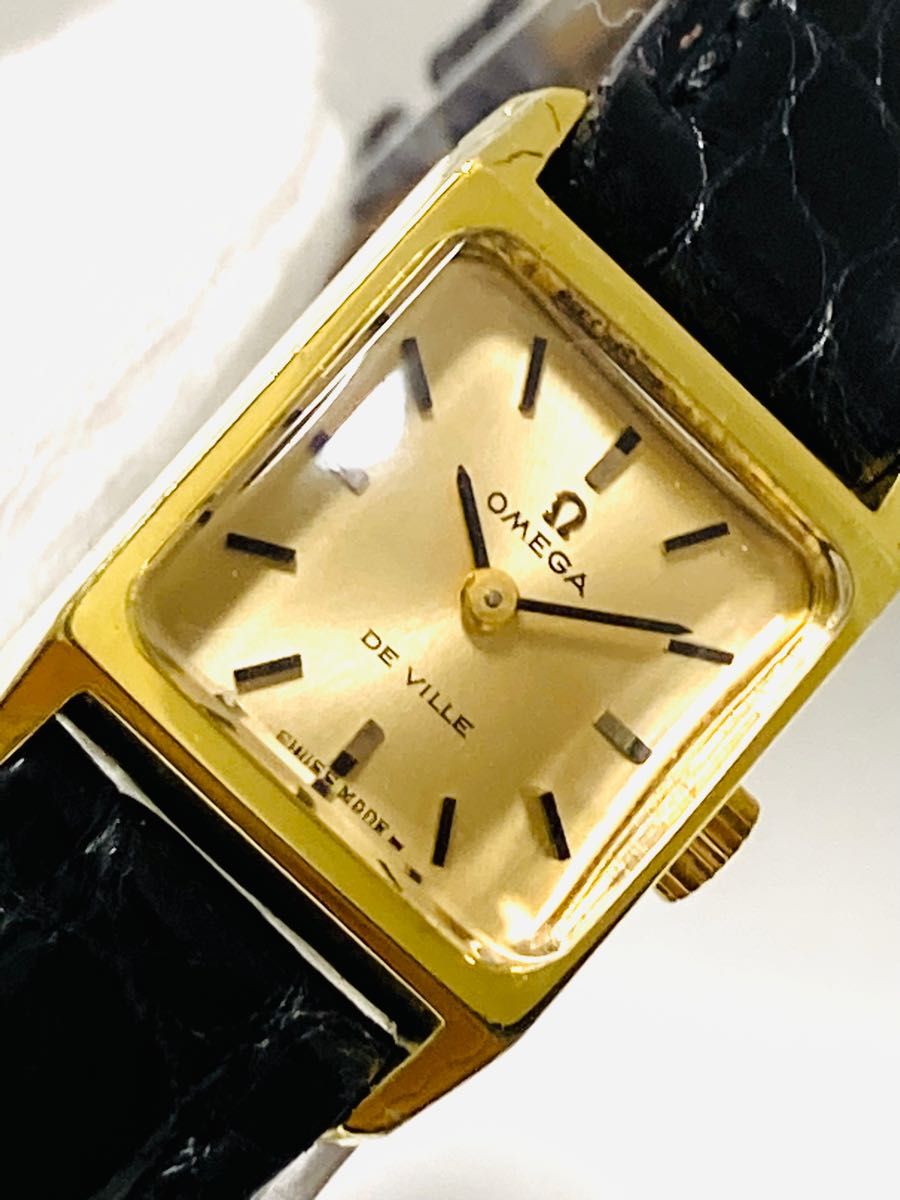 OMEGA オメガ デビル 手巻き ベルト純正 ゴールド レディース腕時計 