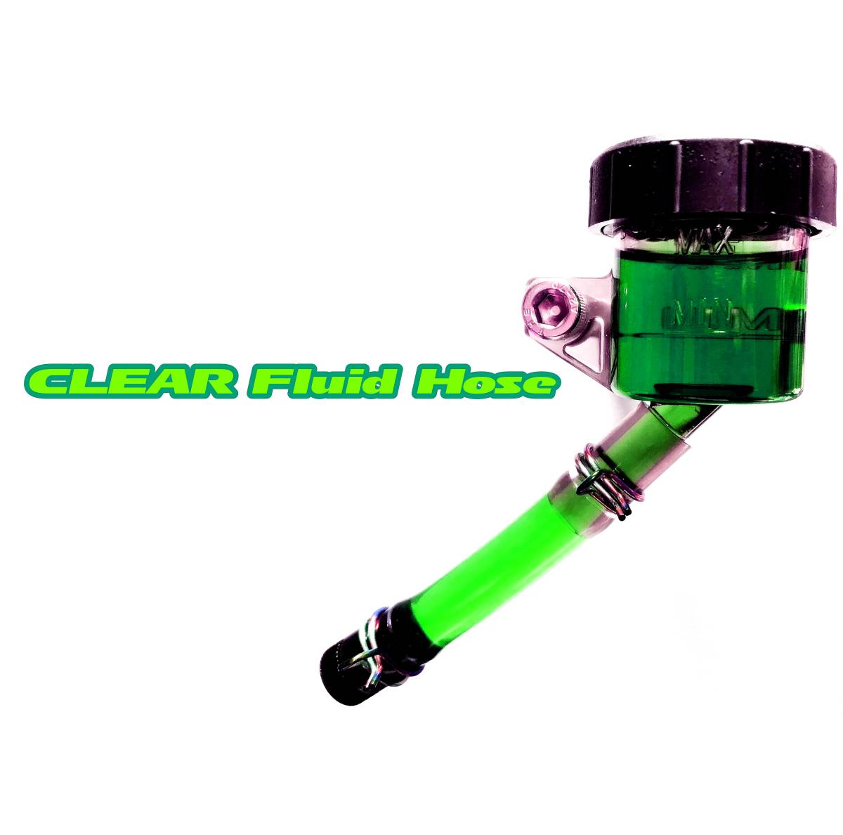 PASTEQUE clear fluid hose inside diameter Φ6.3mm× total length 300mm transparent skeleton tube reserve tank reservoir oil brake 1