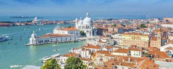 ヴェネツィア パノラマ風景 水の都 アドリア海 ラグーナ イタリア ベネチア 壁紙ポスター 特大パノラマ1440×576mm はがせるシール式 001P1_画像1