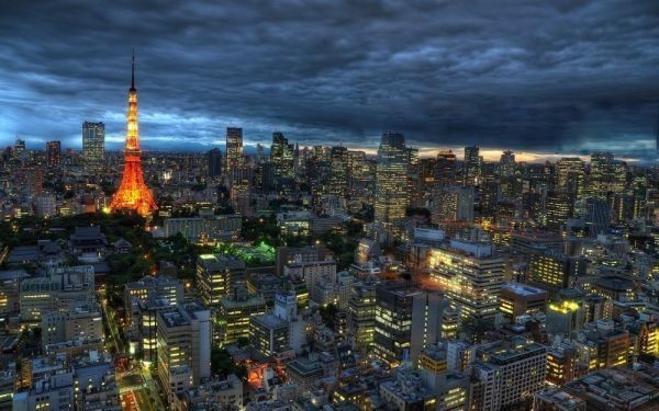 東京タワー 夕暮れ 夜景 雷雲 東京ミッドタウン 絵画風 新素材壁紙ポスター 特大ワイド版 921 576mm はがせるシール式 011w1 Buyee Servicio De Proxy Japones Buyee Compra En Japon