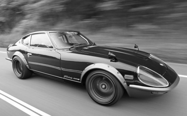  famous car Nissan Fairlady 240ZG 1971 year monochrome picture manner new material wallpaper poster extra-large wide version 921×576mm( is ... seal type )002W1