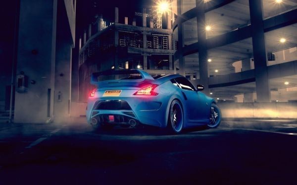  Nissan Fairlady 370Z Z34 type 2008 year blue picture manner wallpaper poster extra-large wide version 921×576mm( is ... seal type )003W1