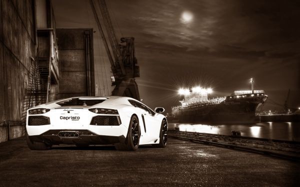 Lamborghini Aventador LP700-4 Byakuya . sepia picture manner wallpaper poster extra-large wide version 921×576mm is ... seal type 027W1