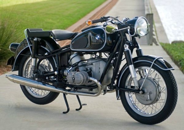 BMW R50S 1960-62年 アールズの名車 ヴィンテージ バイク 絵画風 壁紙ポスター A2版 594×420mm（はがせるシール式）006A2_画像1