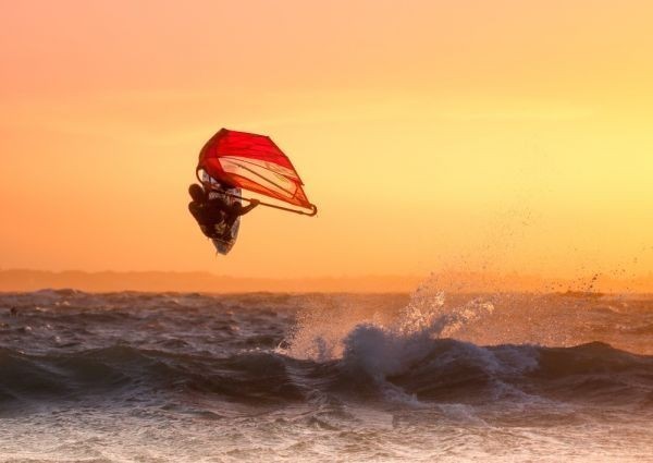  windsurfing Jump . burning Sunset Hawaii sea picture manner new material wallpaper poster extra-large A1 version 830×585mm( is ... seal type )029A1