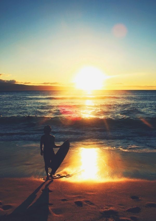 ヤフオク 日の出とサーファー 朝陽のビーチ 海 サーフィン