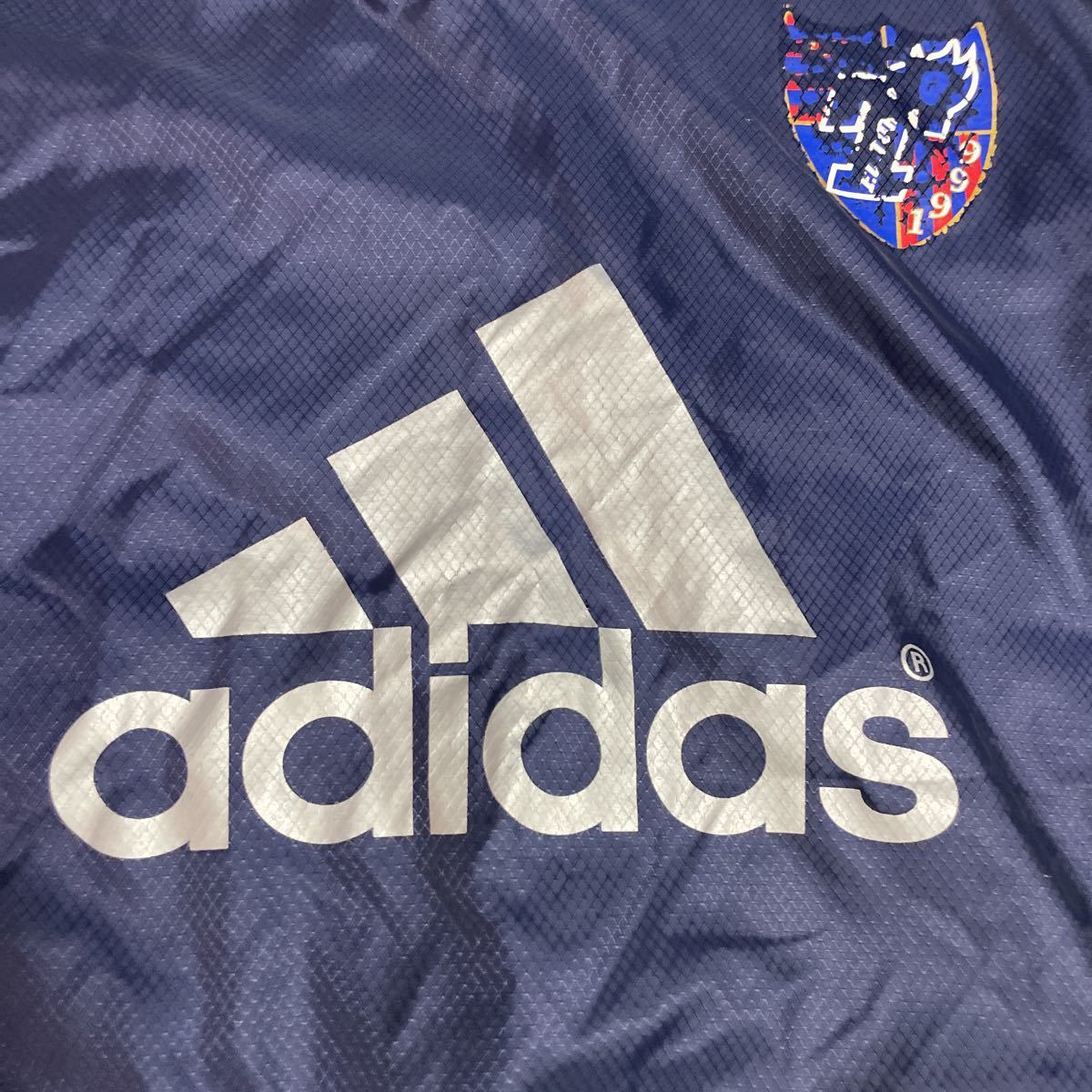 FC東京 fctokyo 支給 着用 アディダス adidas 紺 ネイビー サッカー トレーニング用 ピステ Oサイズ_画像3