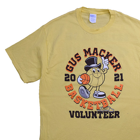 【Lサイズ】 ガスマッカー スリーオンスリー バスケットボール キャラクター Tシャツ メンズL イエロー 黄色 GUS MACKER 古着 BA3684