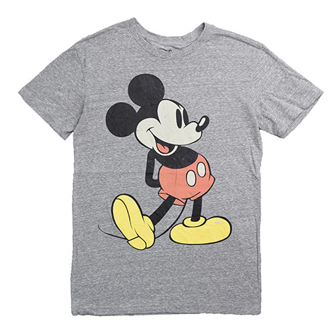 【Sサイズ】 ディズニー ミッキーマウス キャラクター Tシャツ メンズSM グレー ディズニーランド アメカジ Disney 古着 BA3685