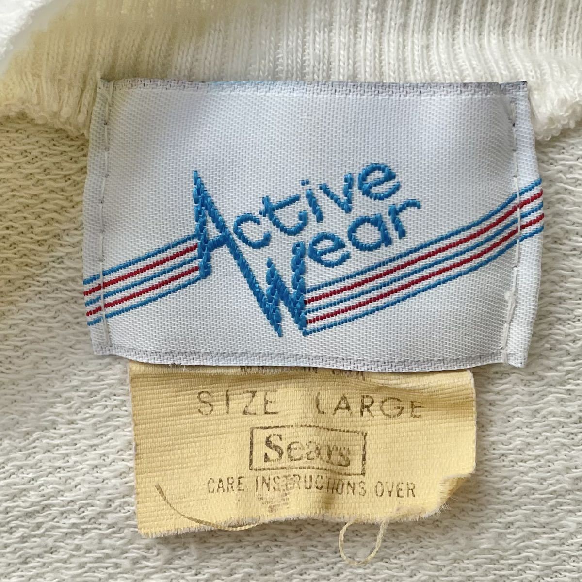 Sears active wear アイボリー ポケット付き スウェット トレーナー 70s 80s vintage