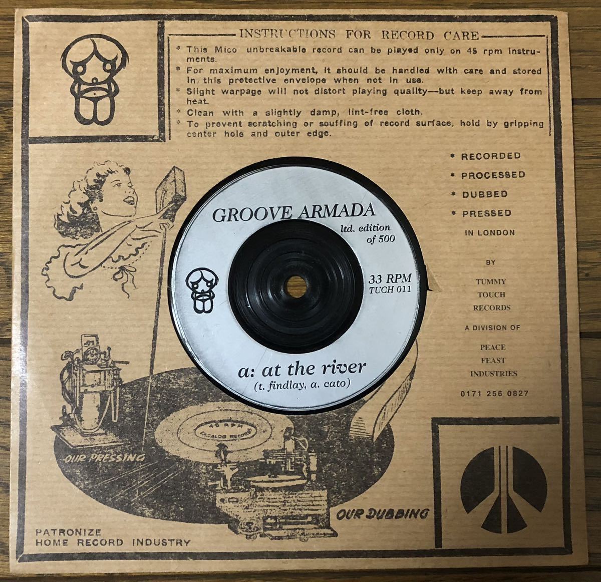 Groove Armada - At The River / Disco Insert UK Original盤 7インチ 500枚限定 90's Downtempo Mellow Breakbeats