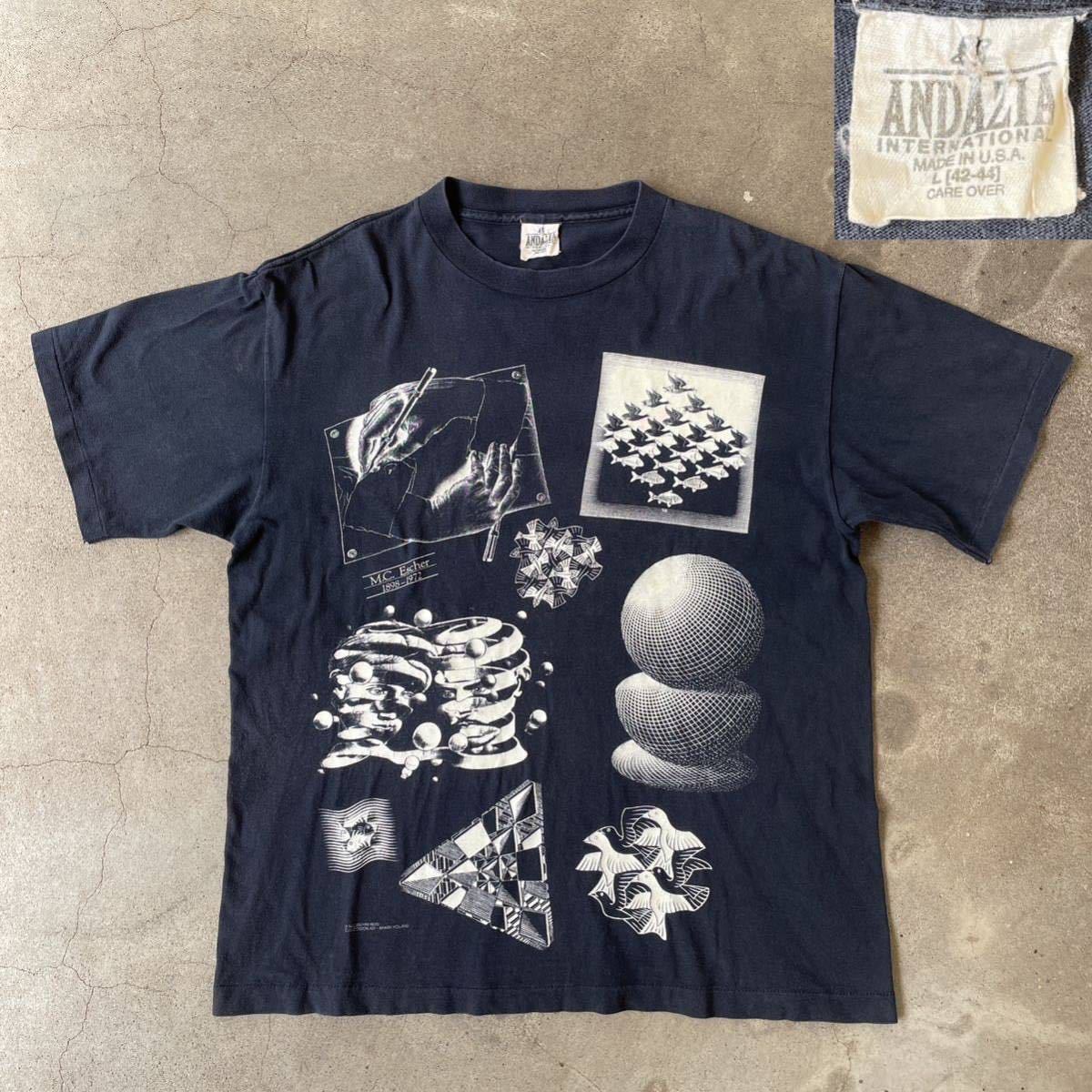 ヤフオク! - 【出品終了間近】エッシャー m.c.escher Tシャツ...
