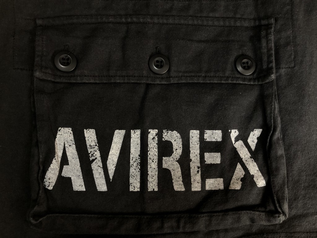 *AVIREX Avirex short sleeves T-shirt back pocket big Logo 