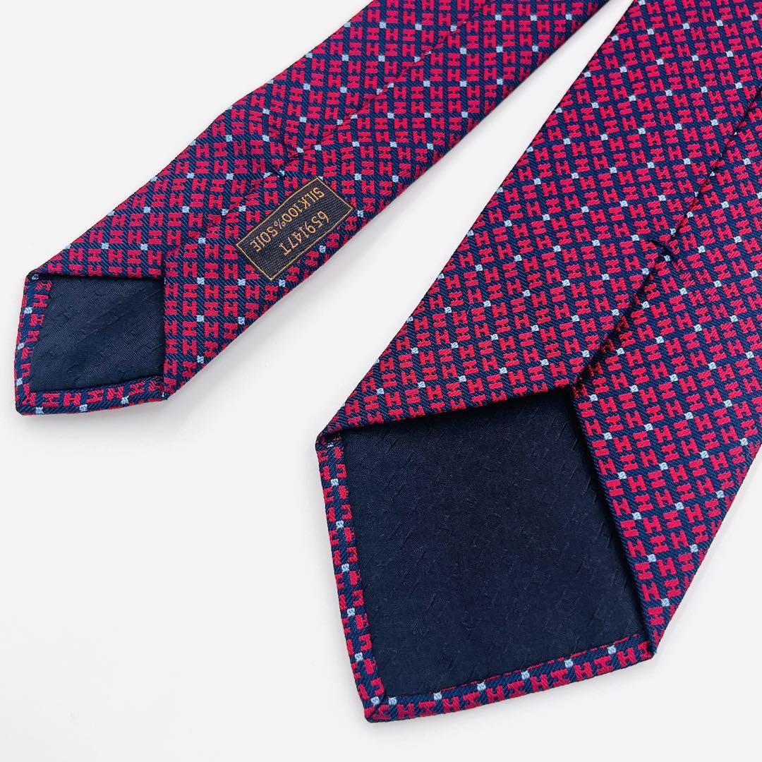 極美品】HERMES エルメス ネクタイ H柄 レッド×ブルー|Yahoo!フリマ