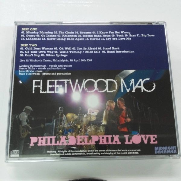 FLEETWOOD MAC ◆ フリートウッド・マック PHILADELPHIA LOVE 2009_画像2